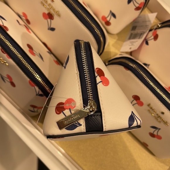 Kate Spade Dancing Cherrie Small Cosmetic Case Cream Multi - Picture 11 of 16